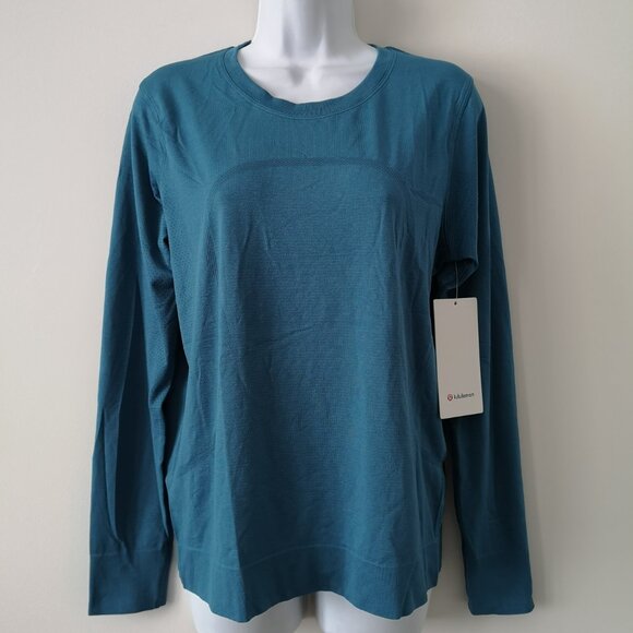 NWT LULULEMON CPRI/CAPB Teal Blue Swiftly Breathe Long Sleeve Crew Top 8 - Picture 1 of 8